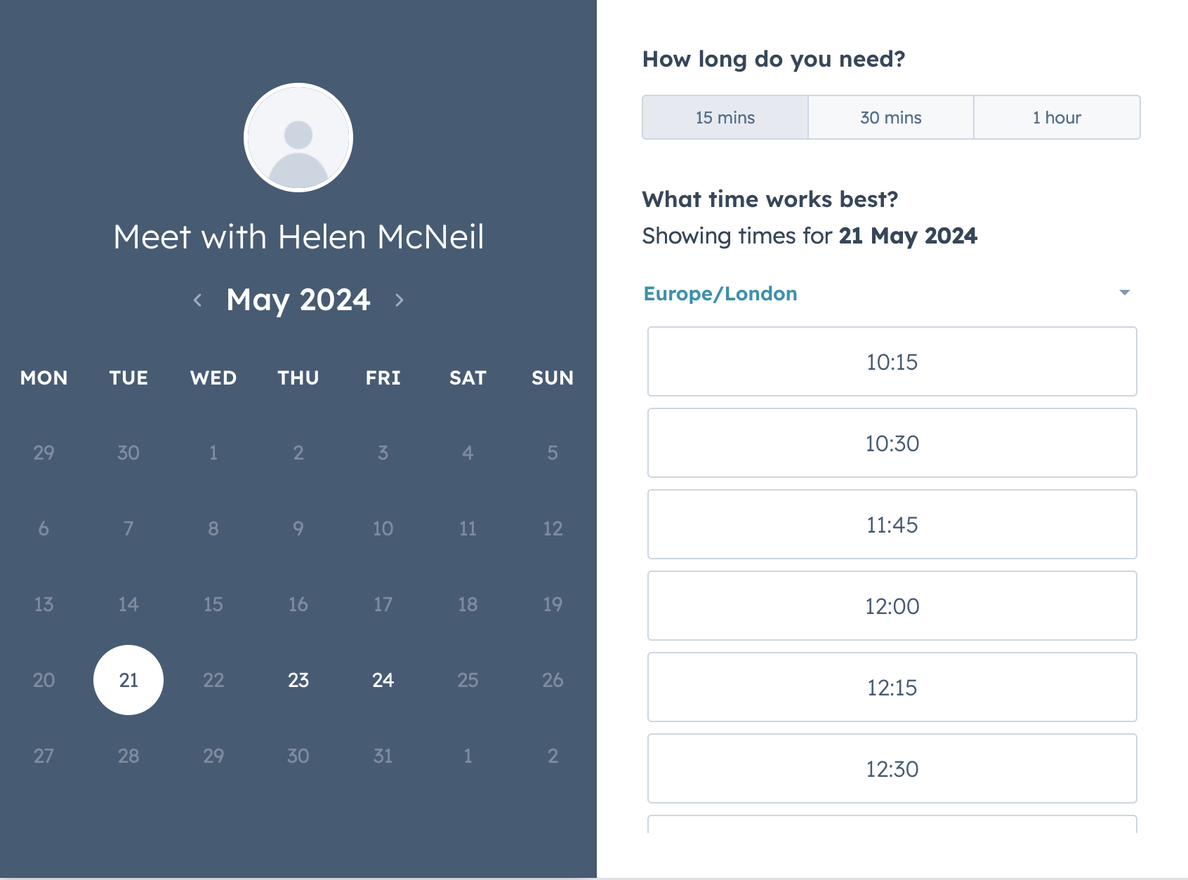 Demo Meeting Widget